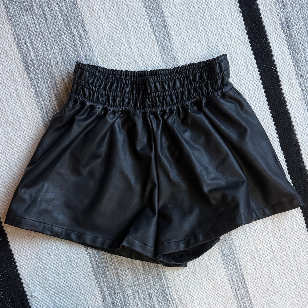 Anthropologie Faux Leather Pull On Short